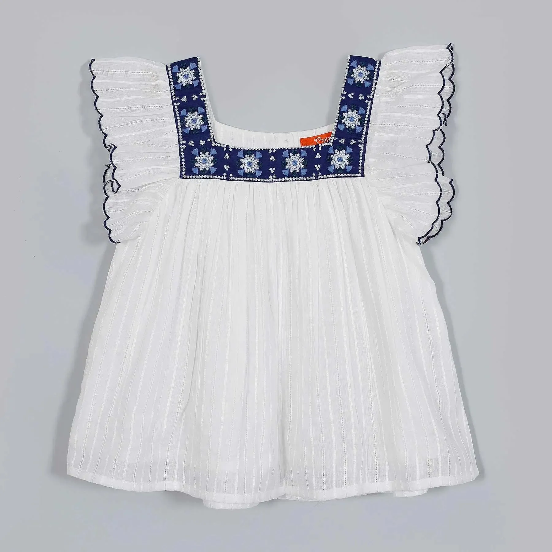 Scarlett White Cotton Top Girl (2-9 Years)